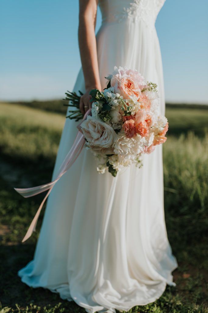 Bride and her bouquet